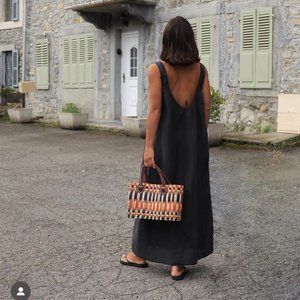 NWOT COS BLACK LINEN DRESS - SZ S/M